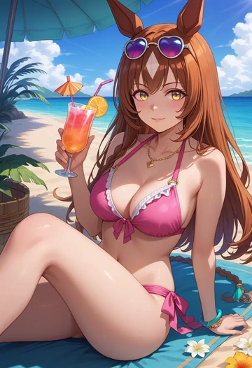 umamusume,narita_brian_(umamusume),bikini  - AI generated anime art