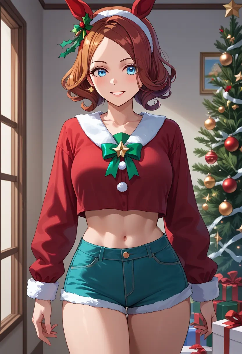 umamusume,narita_taishin_(umamusume),Christmas,red velvet shorts  - 