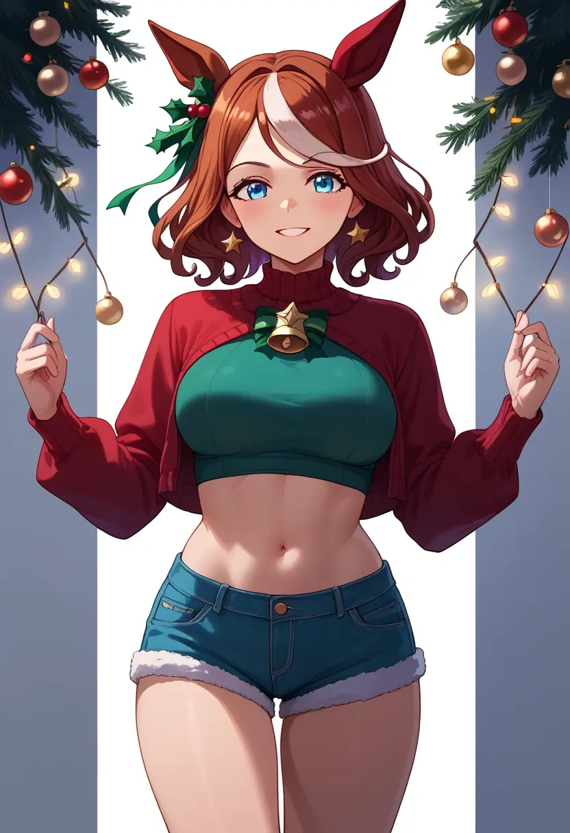 umamusume,narita_taishin_(umamusume),Christmas,red velvet shorts  - 