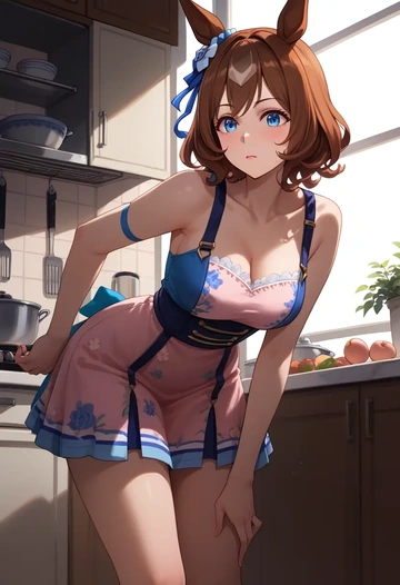 umamusume,narita_taishin_(umamusume),silk slip dress,floral prints  - AI generated anime art