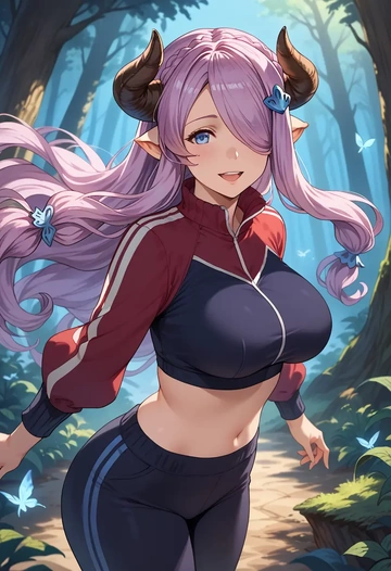 granblue_fantasy,narmaya_(granblue_fantasy),athletic,track suit  - AI generated anime art