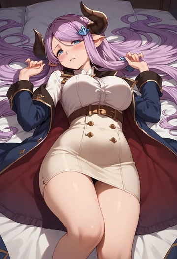 granblue_fantasy,narmaya_(granblue_fantasy),coat,long,double-breasted,pencil skirt  - AI generated anime art