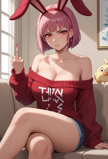 sana_channel,natori_sana,off-shoulder,sweater  - AI generated anime art