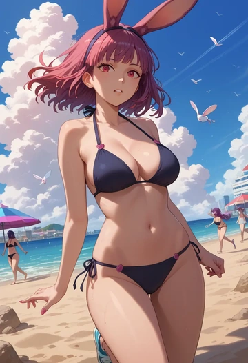 sana_channel,natori_sana,black bikini  - AI generated anime art