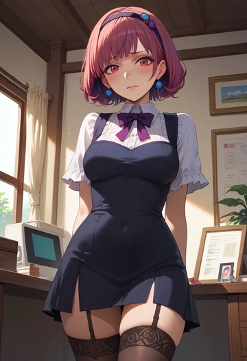 sana_channel,natori_sana,secretary, stockings  - AI generated anime art