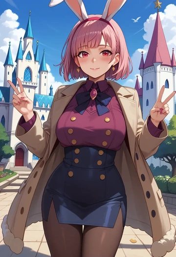 sana_channel,natori_sana,coat,long,double-breasted,pencil skirt  - AI generated anime art