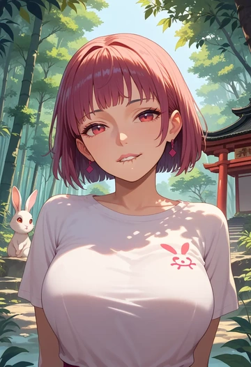 sana_channel,natori_sana,handwritten script shirt,dolphin shorts  - AI generated anime art