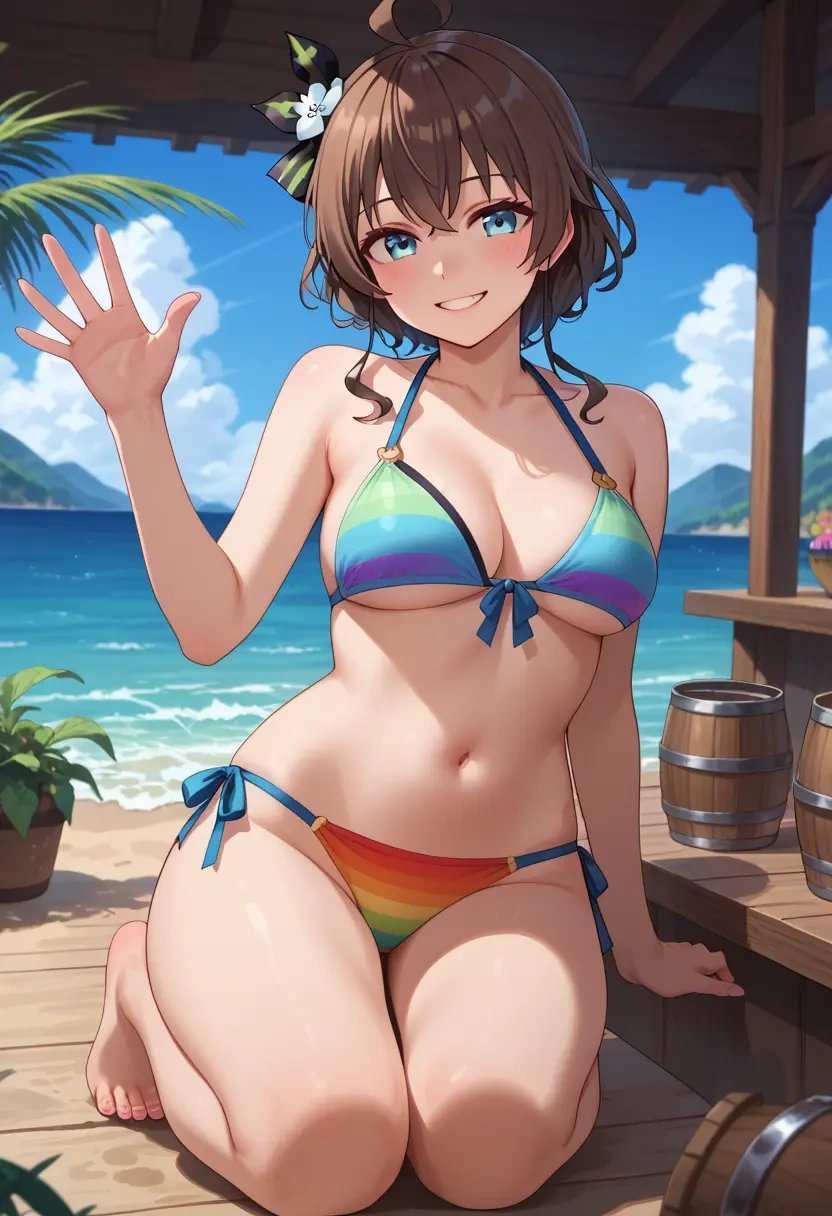 hololive,natsuiro_matsuri,bikini,rainbow-colored,sexy  - 