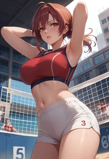 little_busters,natsume_rin,volleyball uniform  - AI generated anime art