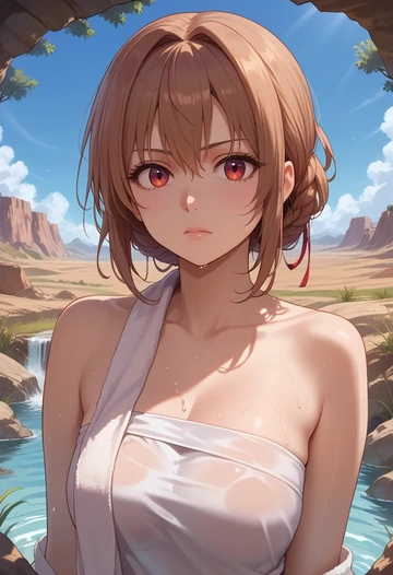 little_busters,natsume_rin,towel,sexy  - AI generated anime art