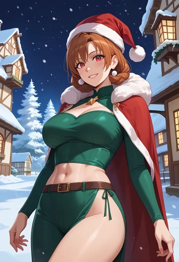 little_busters,natsume_rin,Christmas,dress  - AI generated anime art