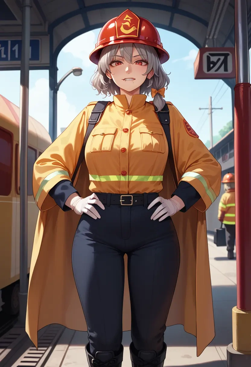 touhou,nazrin,firefighter  - 