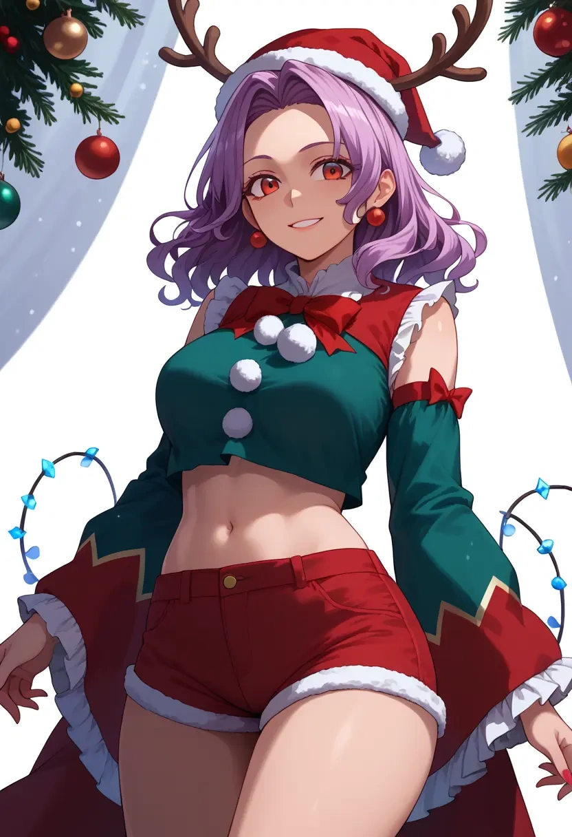 touhou,nazrin,Christmas,red velvet shorts  - 