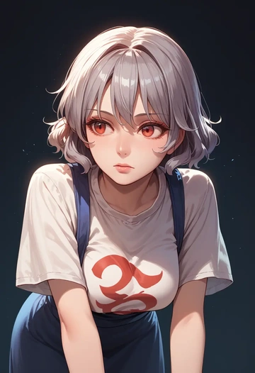 touhou,nazrin,handwritten script shirt,dolphin shorts  - AI generated anime art