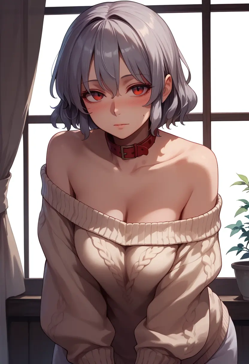 touhou,nazrin,sweater,off-shoulder,collar  - 