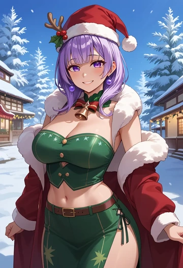 hololive,nekomata_okayu,Christmas,dress  - AI generated anime art