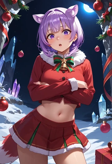 hololive,nekomata_okayu,Christmas,skirt  - AI generated anime art