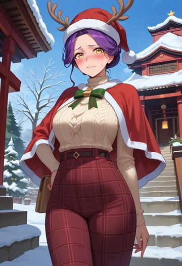 gegege_no_kitarou,nekomusume,Christmas  - AI generated anime art