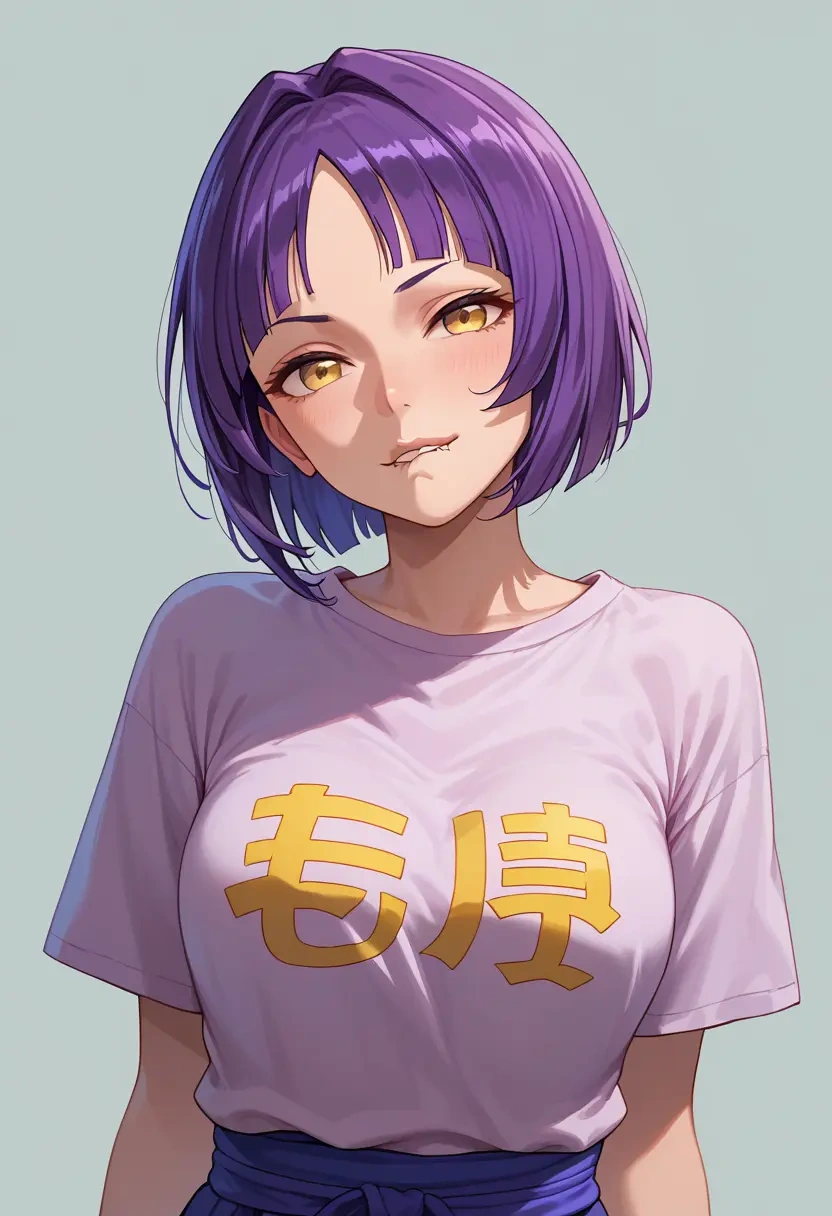 gegege_no_kitarou,nekomusume,handwritten script shirt,dolphin shorts  - 