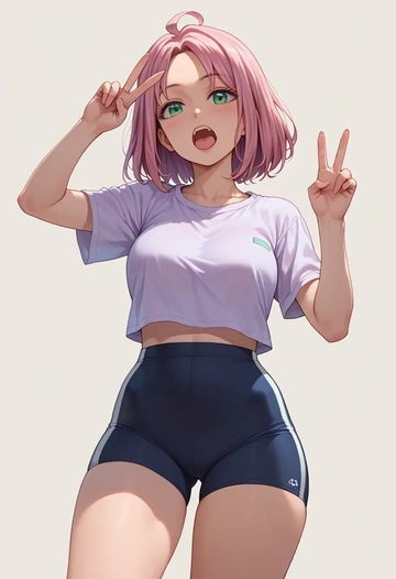 watashi_ga_motenai_no_wa_dou_kangaetemo_omaera_ga_warui,nemoto_hina,yoga shorts  - AI generated anime art