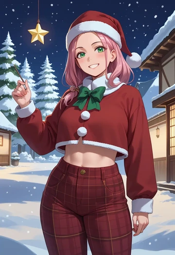 watashi_ga_motenai_no_wa_dou_kangaetemo_omaera_ga_warui,nemoto_hina,Christmas,plaid trousers  - AI generated anime art