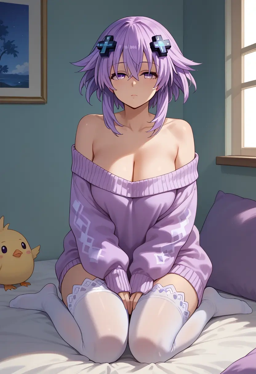 neptune_(series),nepgear,off-shoulder,sweater  - 