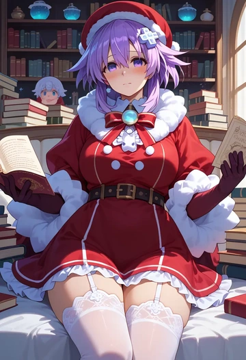 neptune_(series),nepgear,Christmas,sexy, stockings,  - AI generated anime art