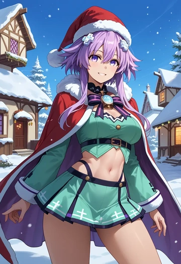 neptune_(series),nepgear,Christmas,dress  - AI generated anime art