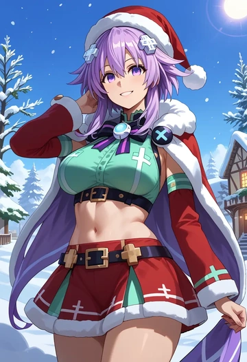 neptune_(series),nepgear,Christmas,dress  - AI generated anime art