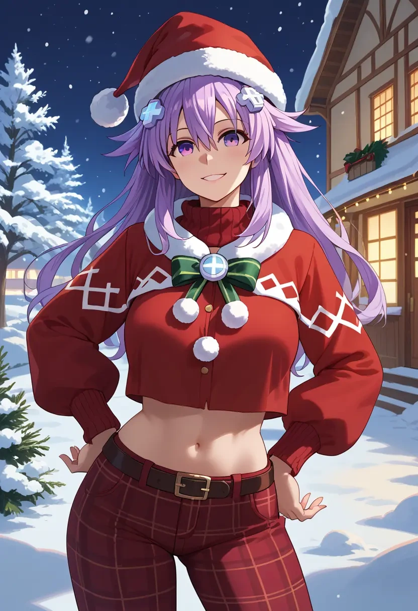 neptune_(series),nepgear,Christmas,plaid trousers  - 