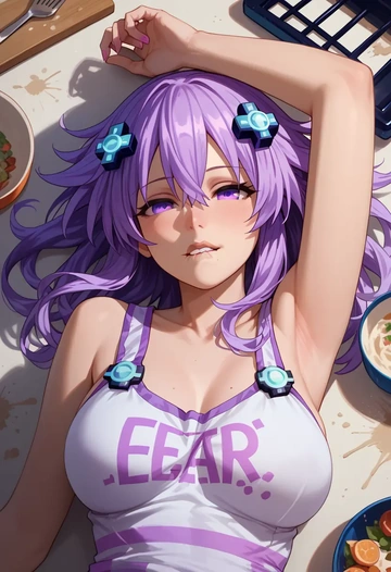 neptune_(series),nepgear,abstract graffiti tank,dolphin shorts  - AI generated anime art