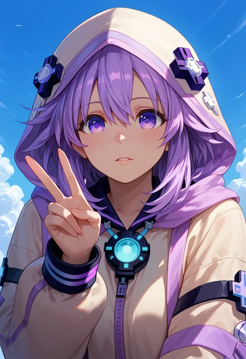 neptune_(series),nepgear,crop windbreaker,shorts  - 