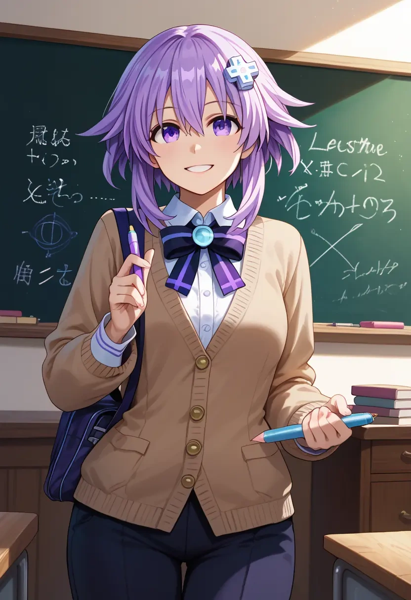 neptune_(series),neptune_(neptunia),teacher, sweater  - 