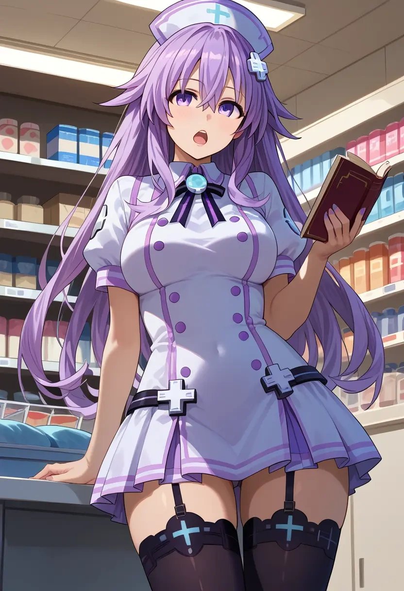 neptune_(series),neptune_(neptunia),nurse pantyhose,mini skirt, sexy  - 