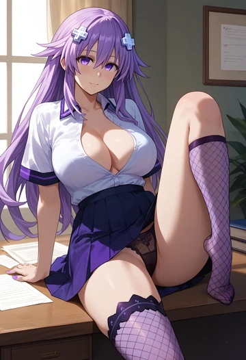 neptune_(series),neptune_(neptunia),secretary,panties  - AI generated anime art