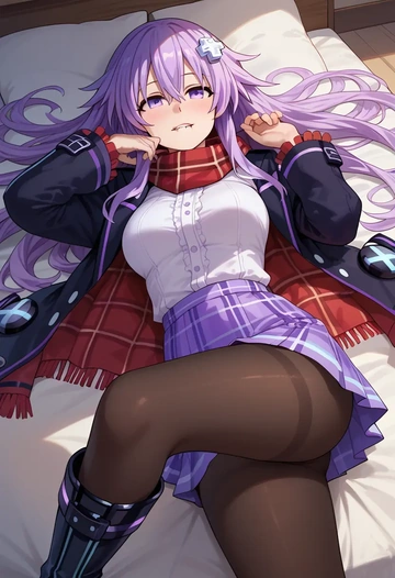 neptune_(series),neptune_(neptunia),winter,student uniform,fur-collared jacket  - AI generated anime art