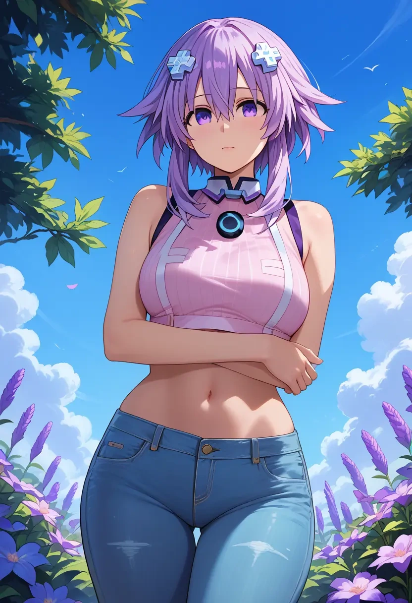 neptune_(series),neptune_(neptunia),crop top  - 