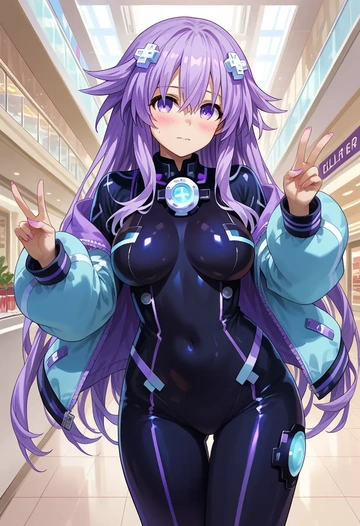 neptune_(series),neptune_(neptunia),black widow bodysuit,spiderweb cape,leather gloves  - AI generated anime art