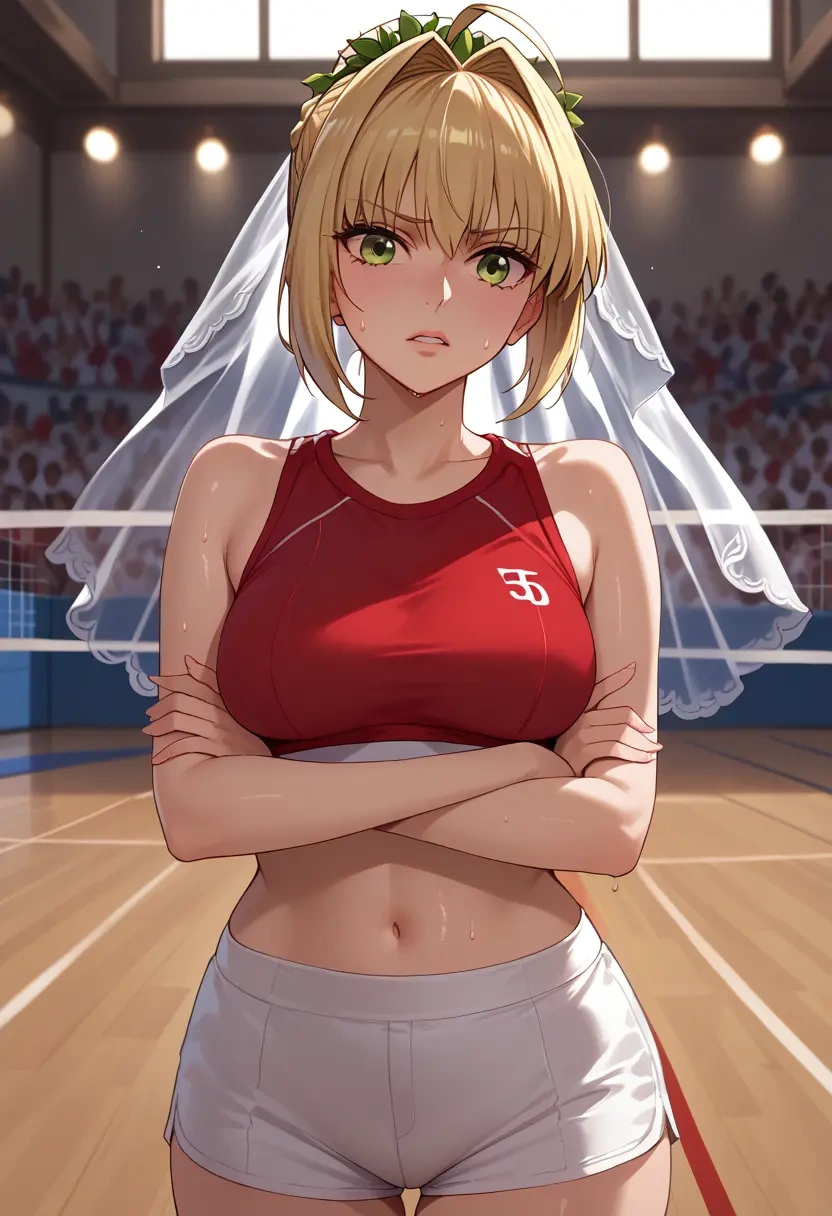 fate_(series),nero_claudius_(bride)_(fate),volleyball uniform  - 