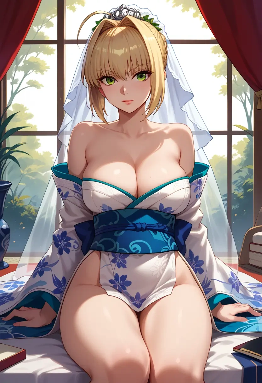 fate_(series),nero_claudius_(bride)_(fate),kimono,sexy  - 