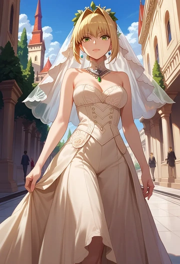 fate_(series),nero_claudius_(bride)_(fate),pajamas  - AI generated anime art