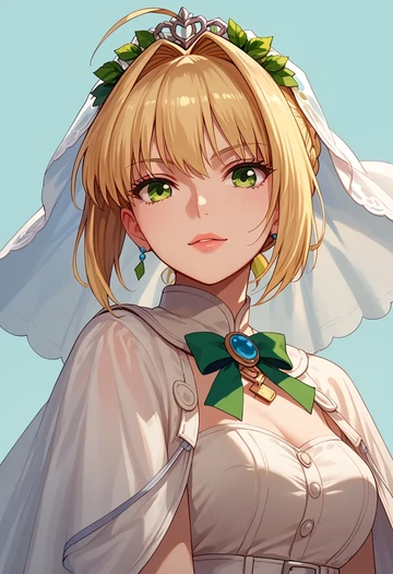 fate_(series),nero_claudius_(bride)_(fate),crop windbreaker,shorts  - AI generated anime art