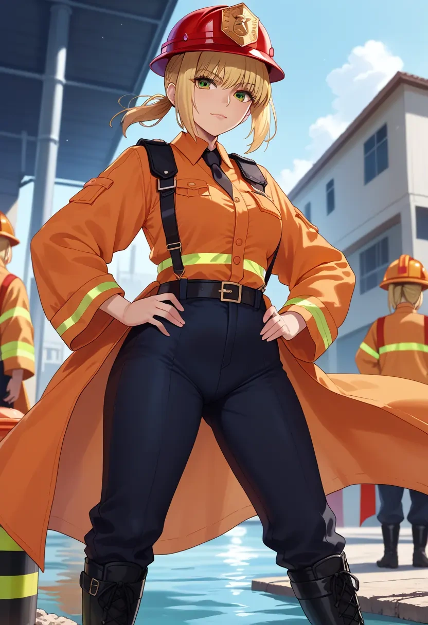 fate_(series),nero_claudius_(swimsuit_caster)_(fate),firefighter  - 