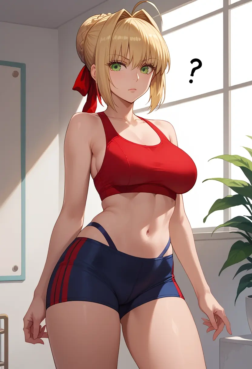 fate_(series),nero_claudius_(swimsuit_caster)_(fate),yoga shorts  - 