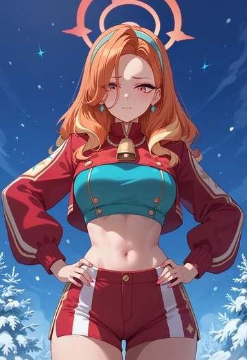 blue_archive,neru_(blue_archive),red velvet shorts  - AI generated anime art