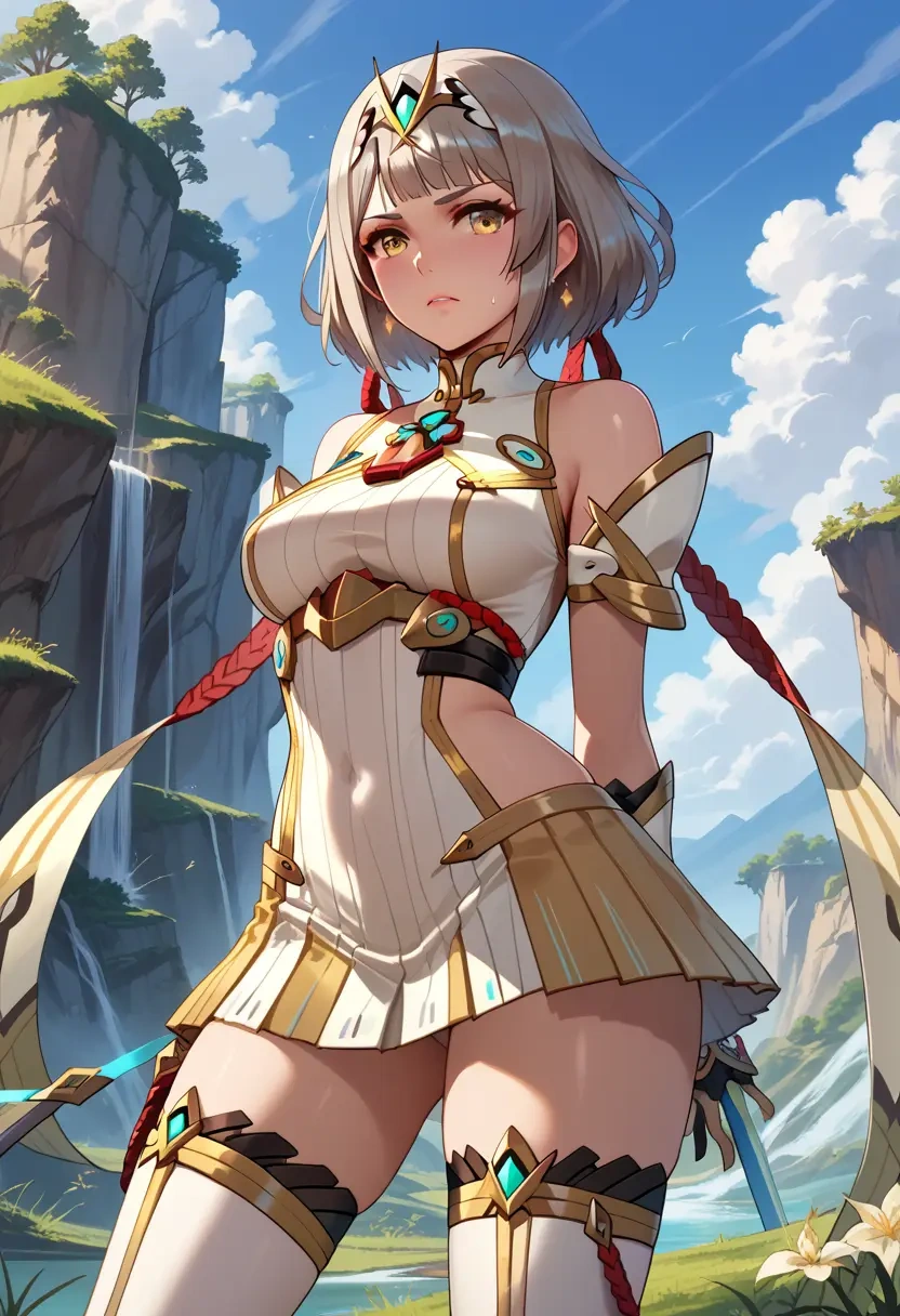 xenoblade_chronicles_(series),nia_(blade)_(xenoblade),mini skirt,stockings  - 