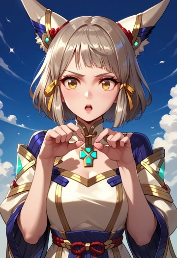 xenoblade_chronicles_(series),nia_(blade)_(xenoblade),pajamas  - AI generated anime art