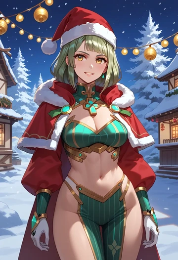 xenoblade_chronicles_(series),nia_(xenoblade),Christmas,dress  - AI generated anime art