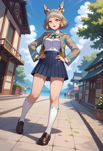 xenoblade_chronicles_(series),nia_(xenoblade),winter,student uniform,blazer  - AI generated anime art