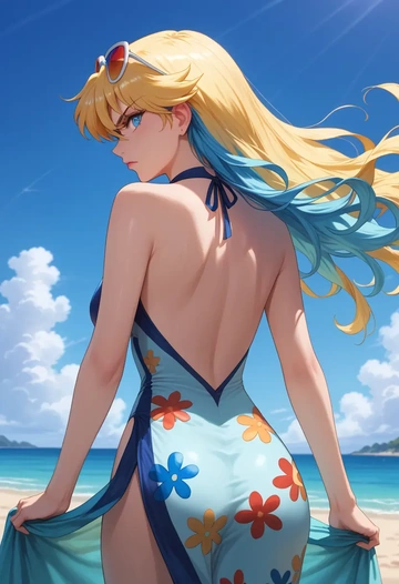 tengen_toppa_gurren_lagann,nia_teppelin,swimsuit,sexy  - AI generated anime art